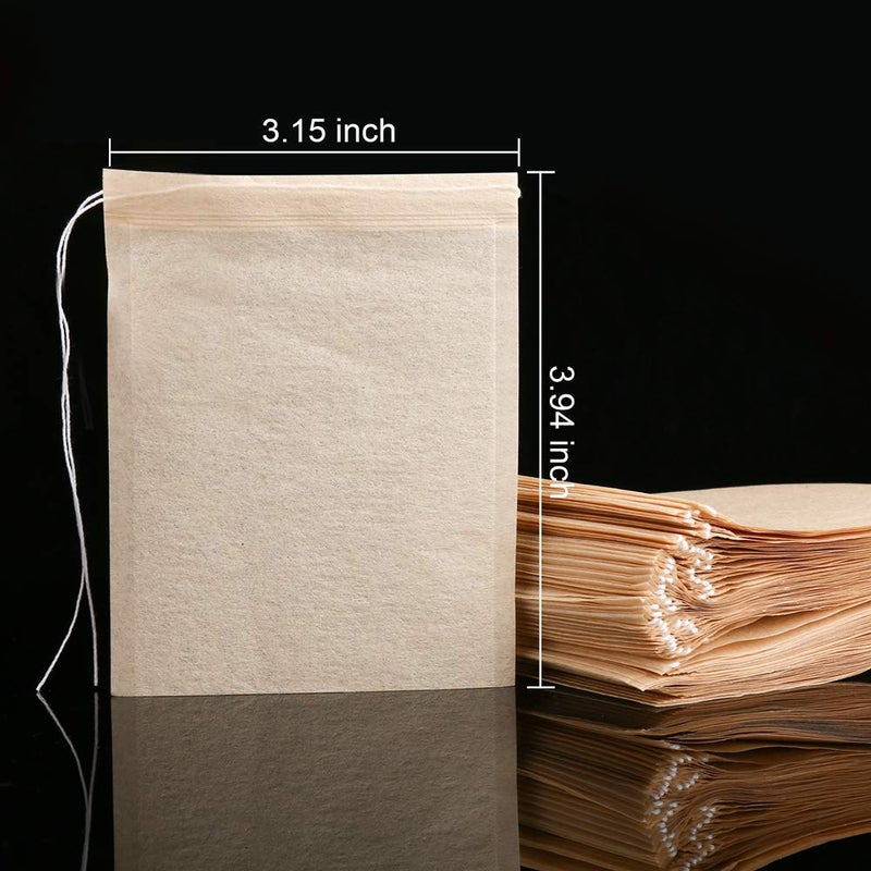 BetyBedy 100PCS Tea Filter Bags, Disposable Tea Bags for Loose Leaf Tea, Drawstring Empty Tea Infuser, BetyBedy Tea Steeper, Natural Unbleached Wood Pulp Paper Material, 1-Cup Capacityï¼ˆ3.15 x 3.94 inchï¼‰ - Image 2